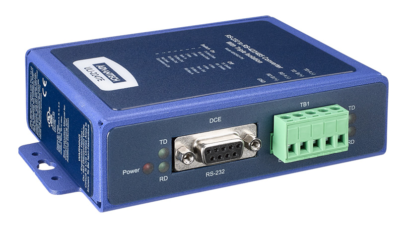 ULI-224TE - Heavy Industrial RS-232 (DB9 Female to RS-422/485 (Terminal Block) Converter. Panel Mount Metal Chassis
